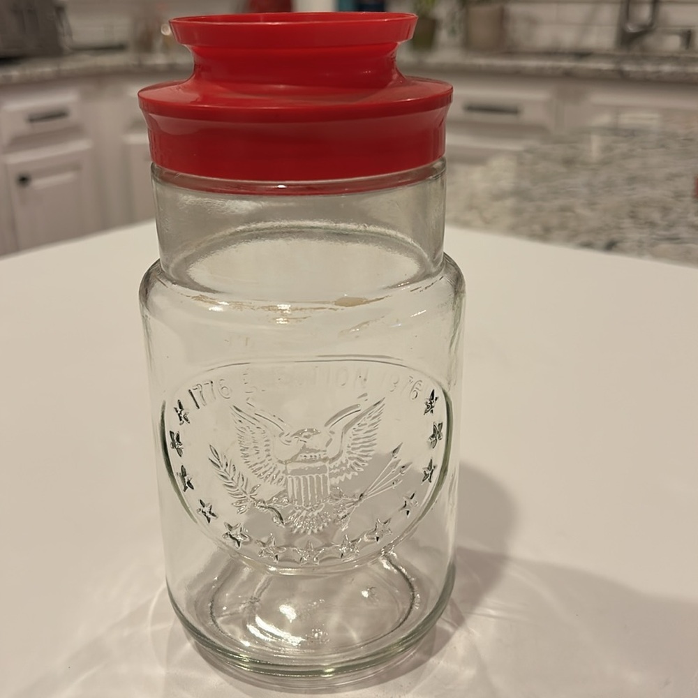 Anchor Hocking Maxwell House Vintage 1976 Bicentennial Clear Glass Jar